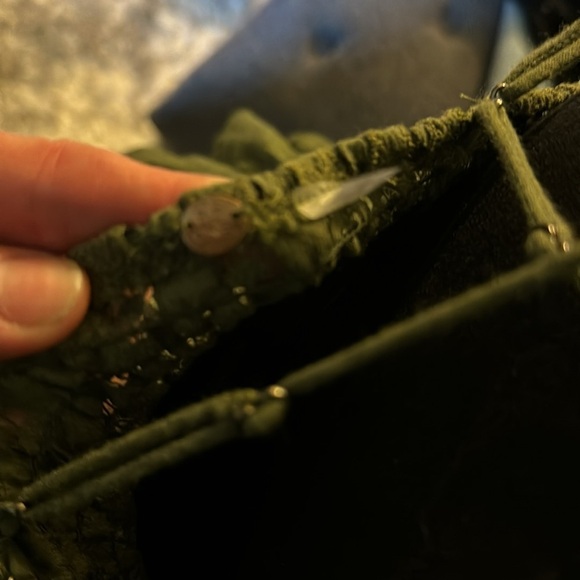 Free People  Adella Cami Crochet Lace Sleeveless Tiered Top Moss size L NWOT - Picture 4 of 5